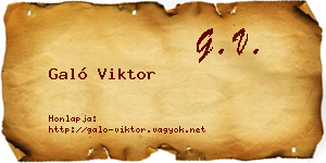 Galó Viktor névjegykártya